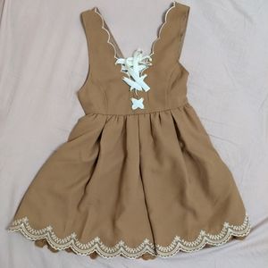 NWT LIZ LISA Cottagecore Lolita Pink Beige Dress Size 0 or XS